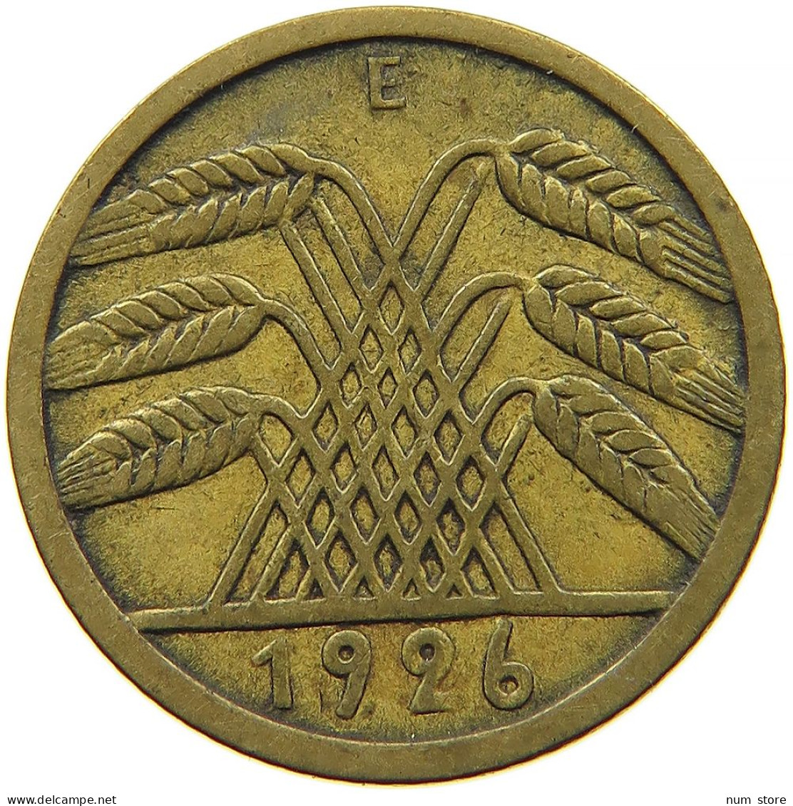 GERMANY WEIMAR 5 REICHSPFENNIG 1926 E #s088 0503 - 5 Renten- & 5 Reichspfennig