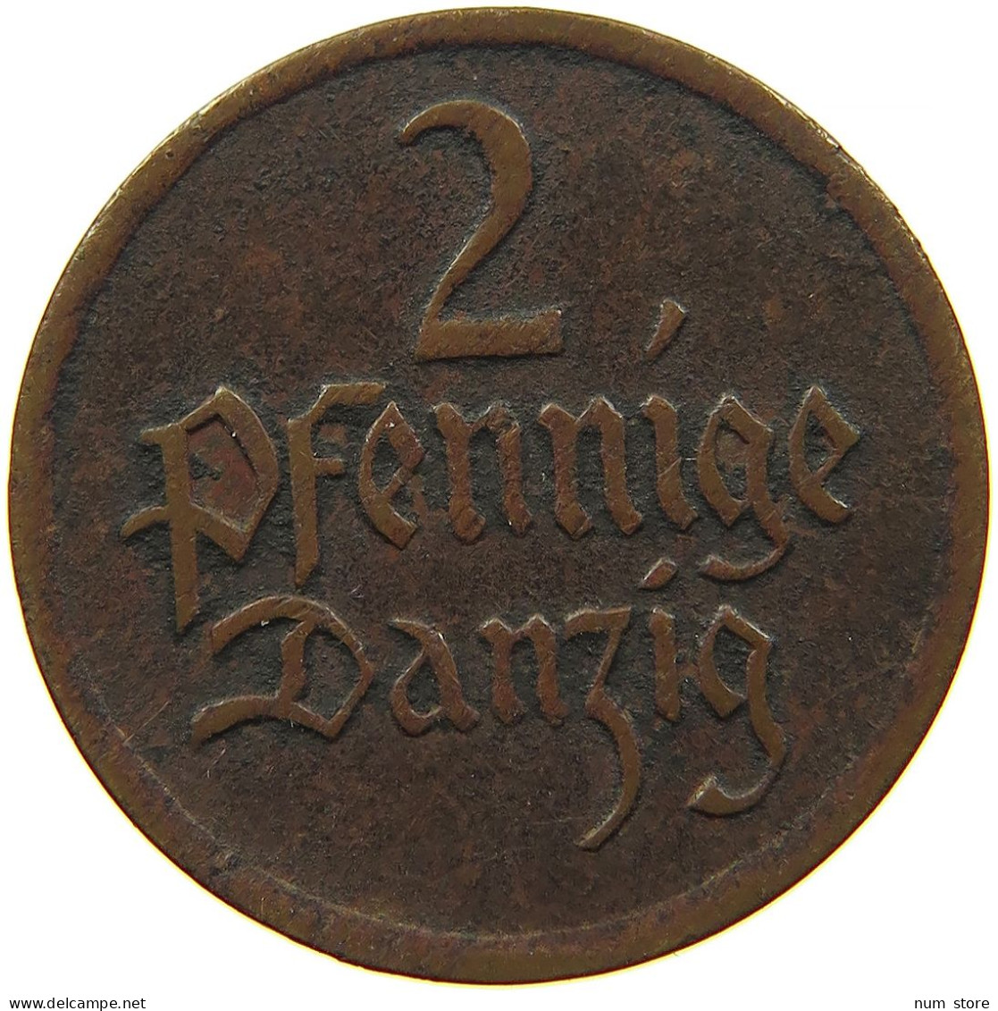 GERMANY WEIMAR 2 PFENNIG 1923 DANZIG #s083 0507 - 2 Rentenpfennig & 2 Reichspfennig