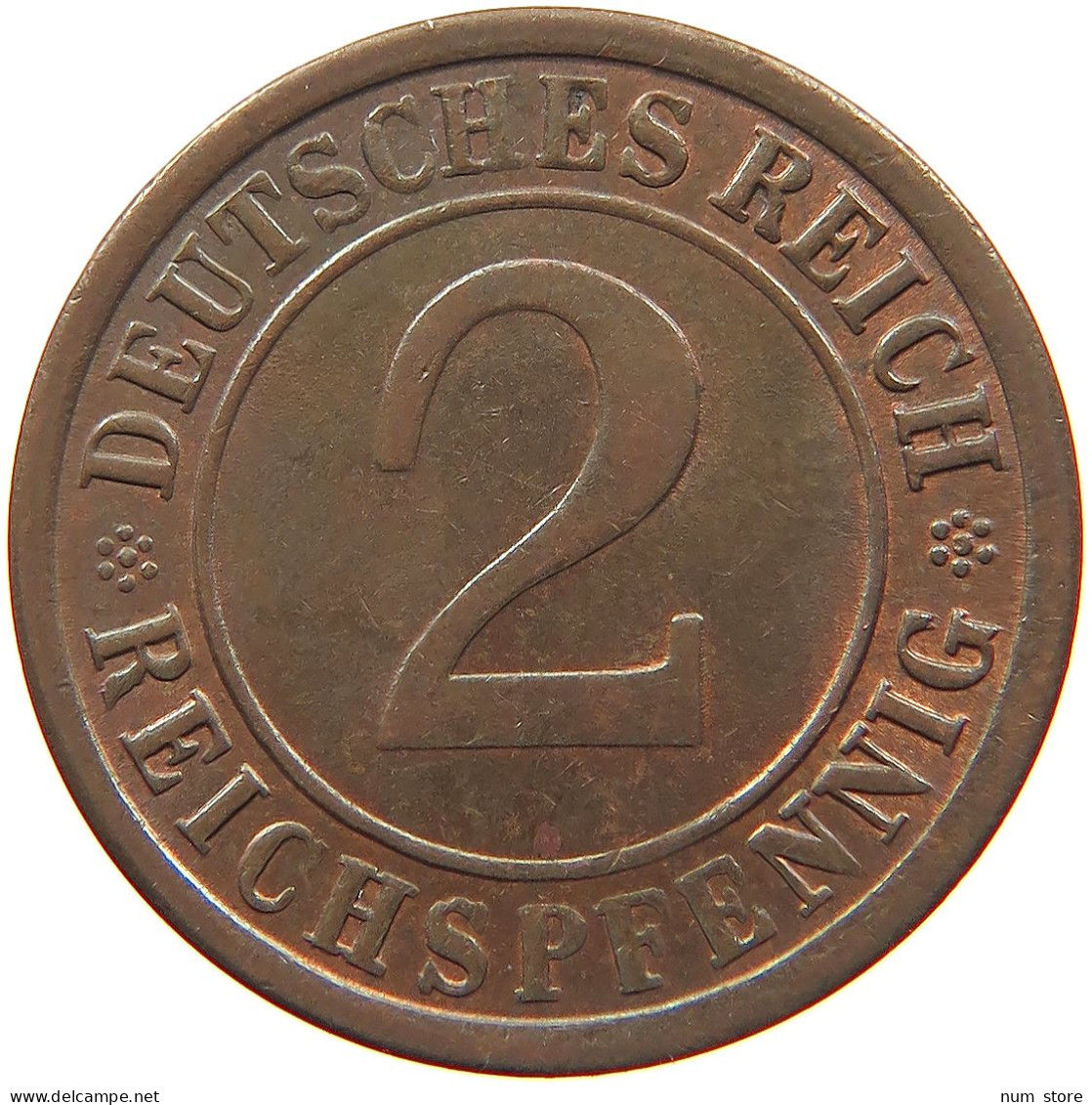 GERMANY WEIMAR 2 REICHSPFENNIG 1924 A #s081 0029 - 2 Rentenpfennig & 2 Reichspfennig