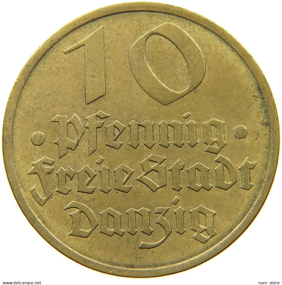 GERMANY WEIMAR 10 PFENNIG 1932 DANZIG #s088 0755 - 10 Renten- & 10 Reichspfennig