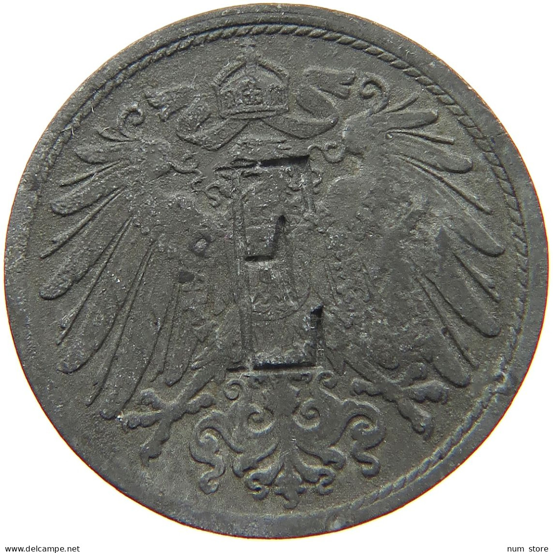 GERMANY WEIMAR 10 PFENNIG 1919 COUNTERMARKED 1 / E #s081 0103 - 10 Renten- & 10 Reichspfennig