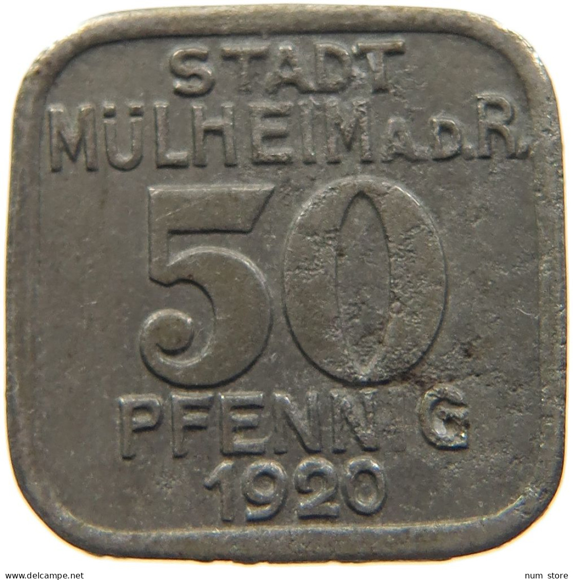 GERMANY NOTGELD 50 PFENNIG 1920 MÜLHEIM #s088 0261 - Monétaires/De Nécessité