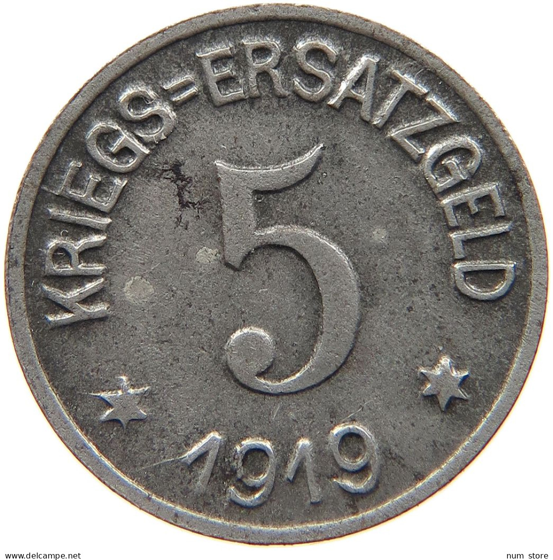 GERMANY NOTGELD 5 PFENNIG 1919 CREFELD #s088 0223 - Notgeld