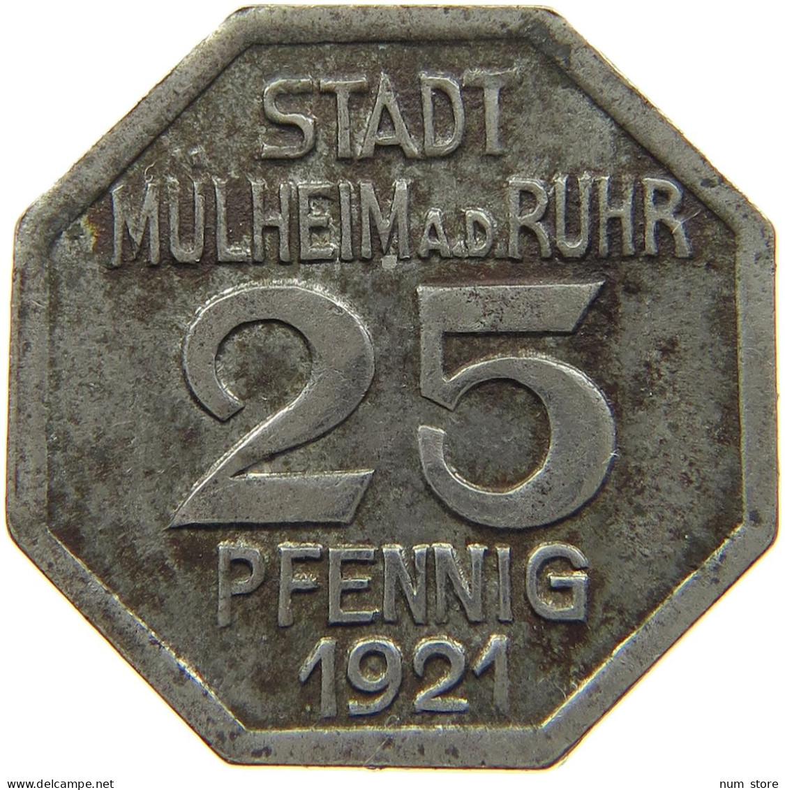 GERMANY NOTGELD 25 PFENNIG 1921 MÜLHEIM #s088 0323 - Monétaires/De Nécessité