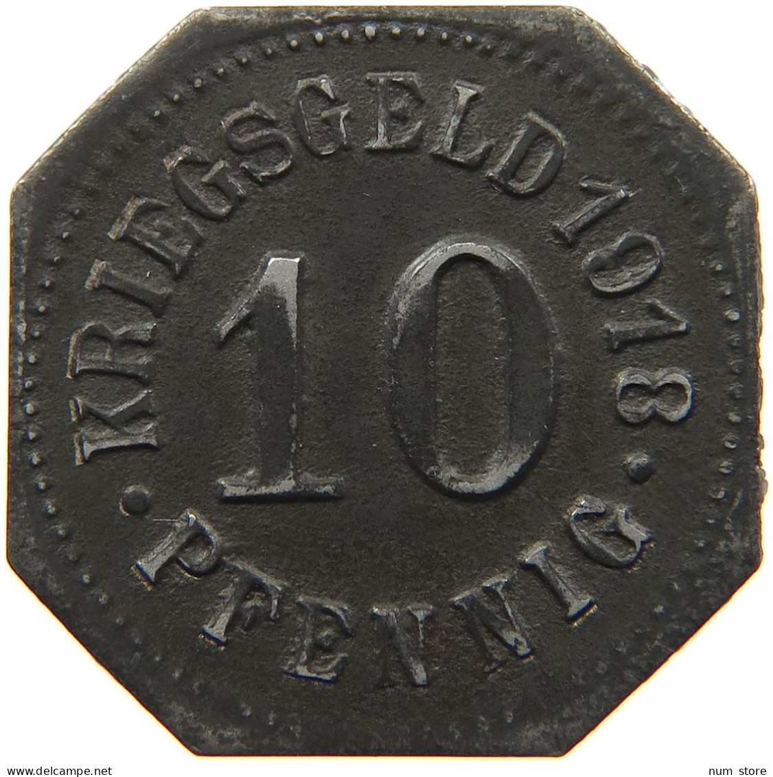 GERMANY NOTGELD 10 PFENNIG 1918 SIGMARINGEN #s088 0319 - Monétaires/De Nécessité