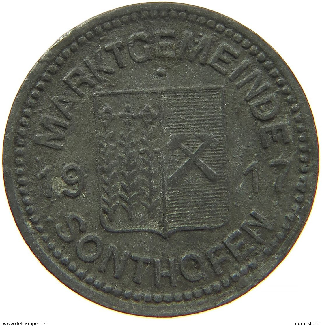 GERMANY NOTGELD 10 PFENNIG 1917 SONTHOFEN #s088 0087 - Monétaires/De Nécessité