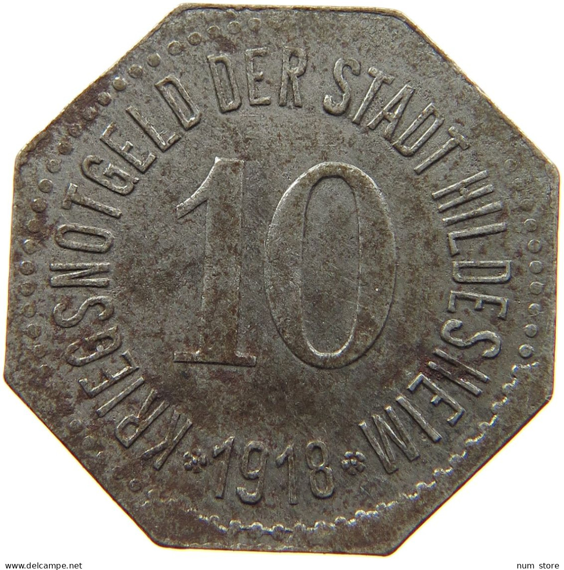 GERMANY NOTGELD 10 PFENNIG 1918 HILDESHEIM #s088 0263 - Notgeld