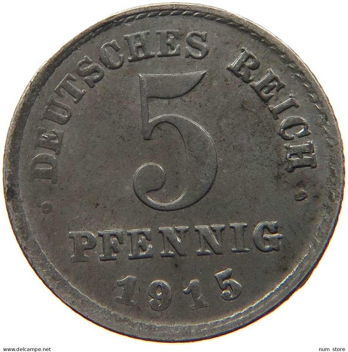 GERMANY EMPIRE 5 PFENNIG 1915 D #s088 0219 - 5 Pfennig
