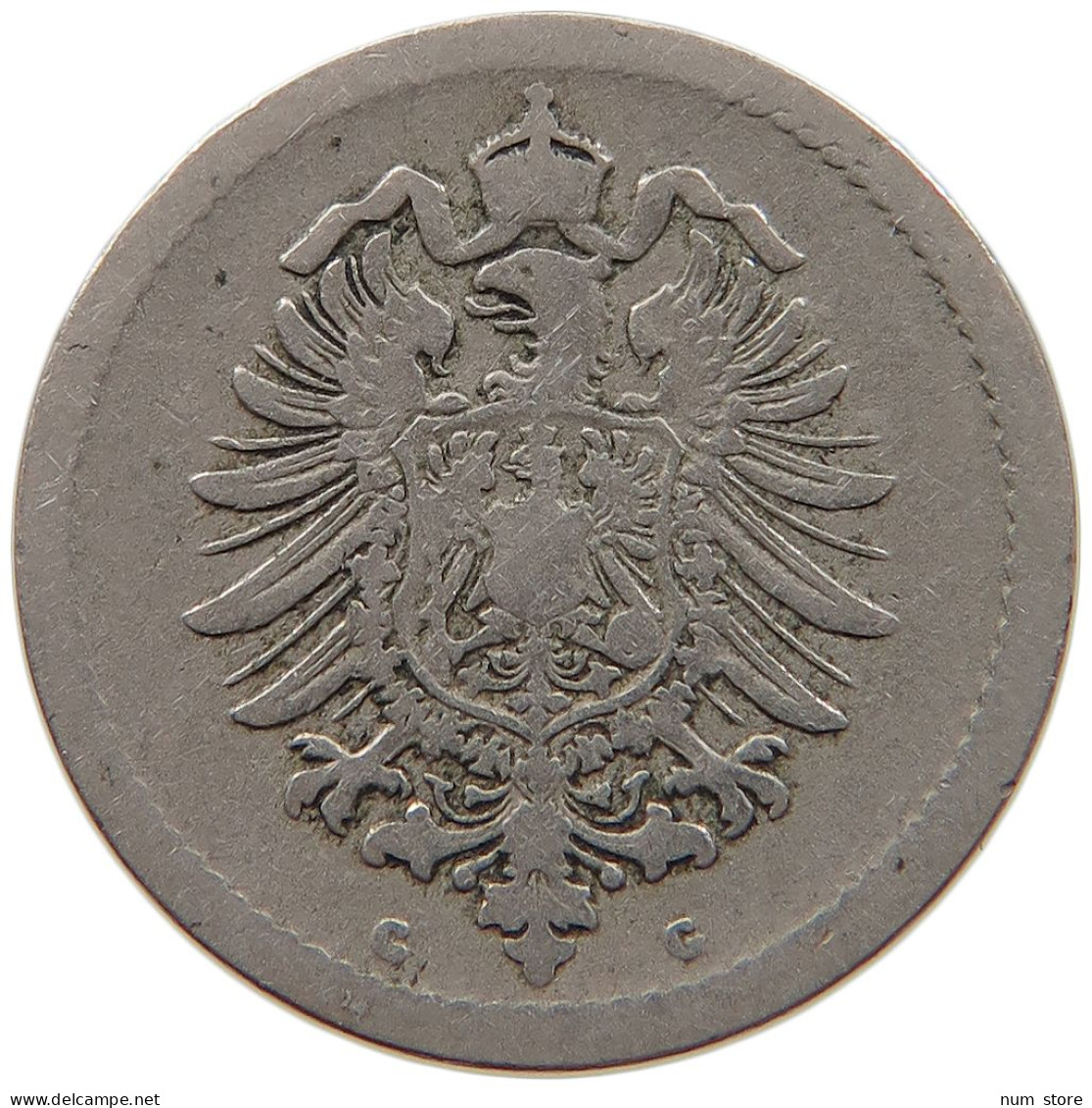 GERMANY EMPIRE 5 PFENNIG 1876 G #s087 0035 - 5 Pfennig