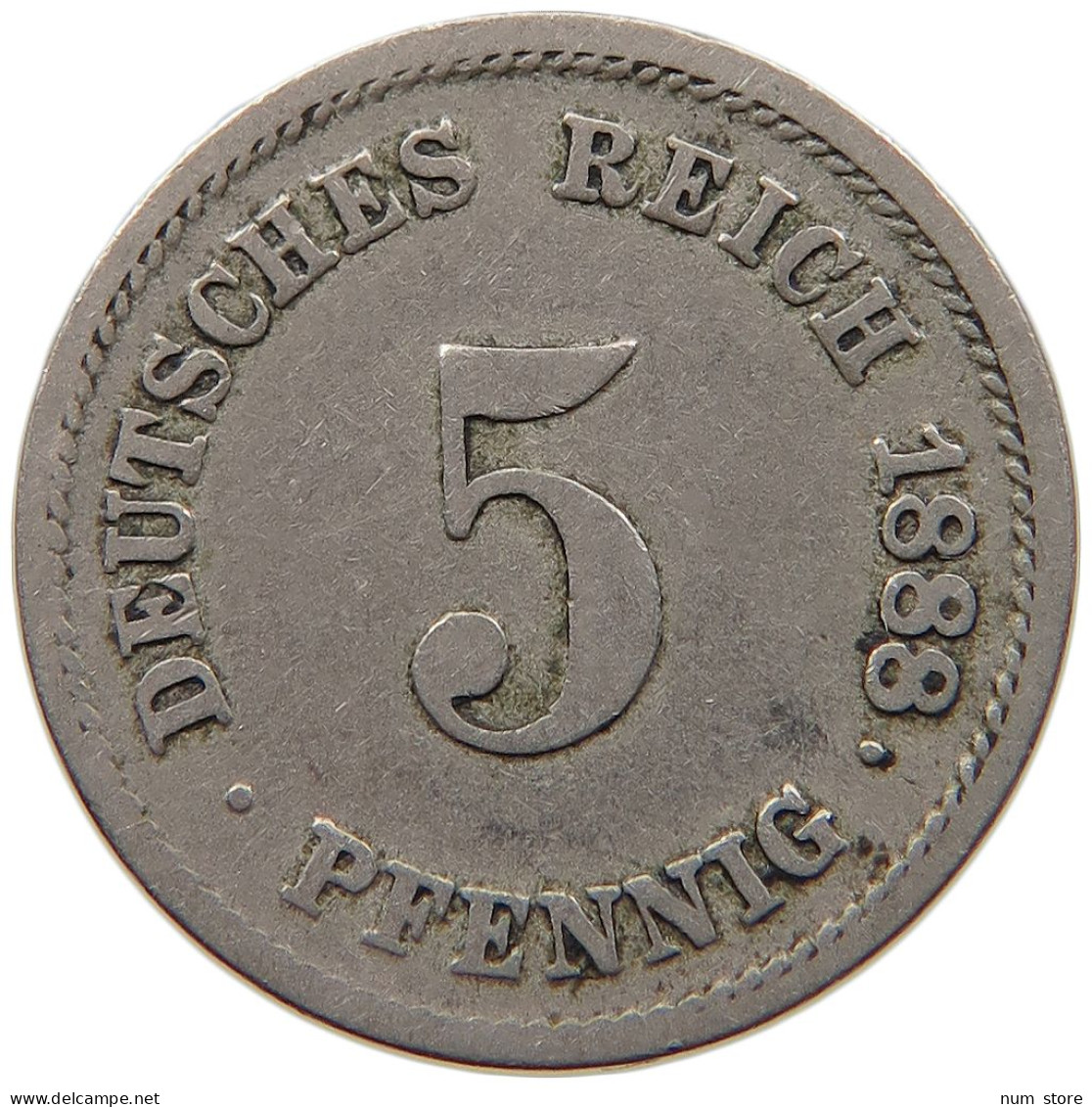 GERMANY EMPIRE 5 PFENNIG 1888 G #s081 0275 - 5 Pfennig