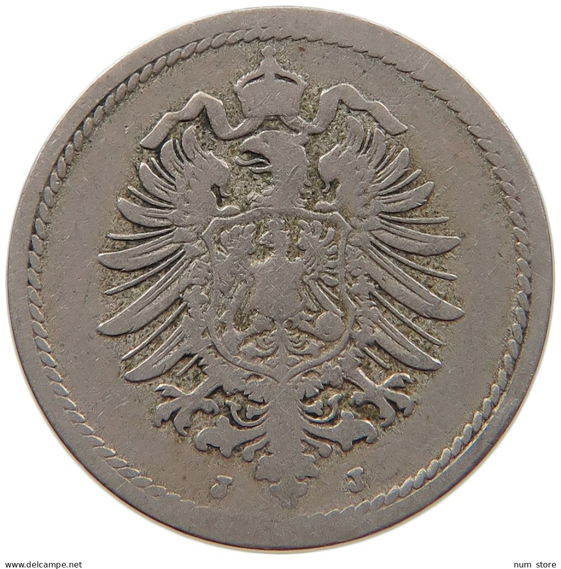 GERMANY EMPIRE 5 PFENNIG 1876 J #s084 0615 - 5 Pfennig