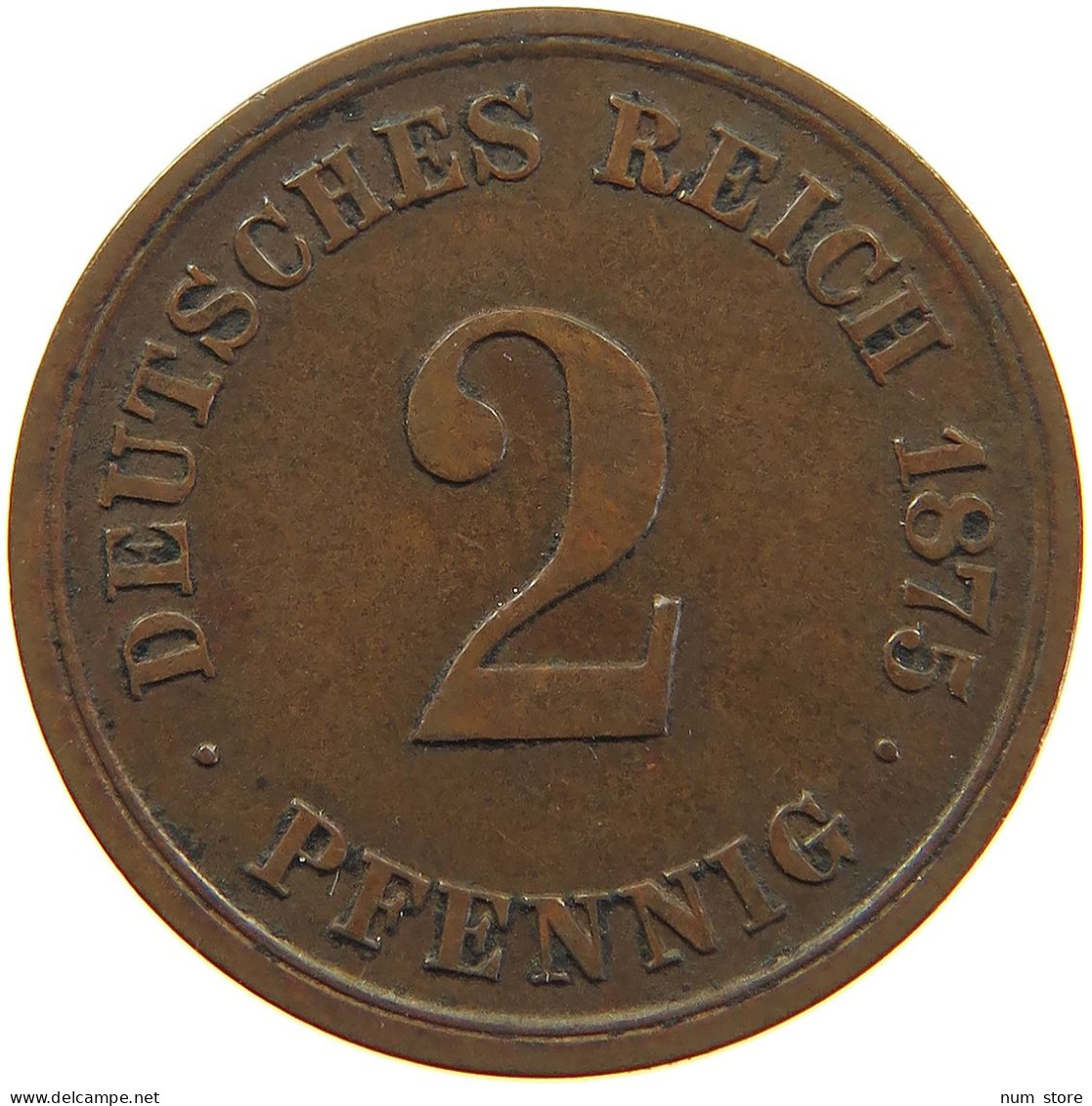 GERMANY EMPIRE 2 PFENNIG 1875 E #s083 0353 - 2 Pfennig