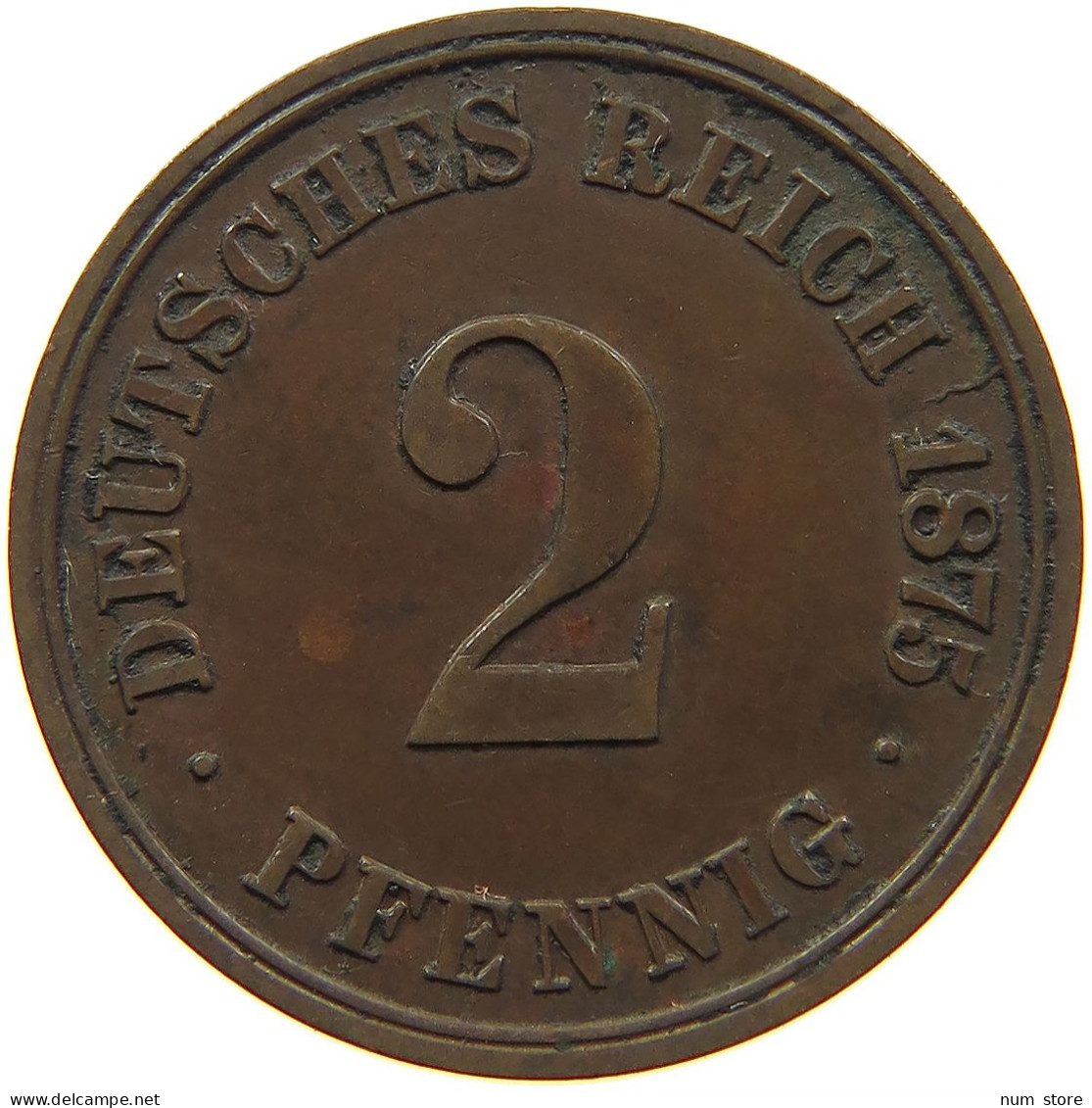 GERMANY EMPIRE 2 PFENNIG 1875 A #s083 0601 - 2 Pfennig