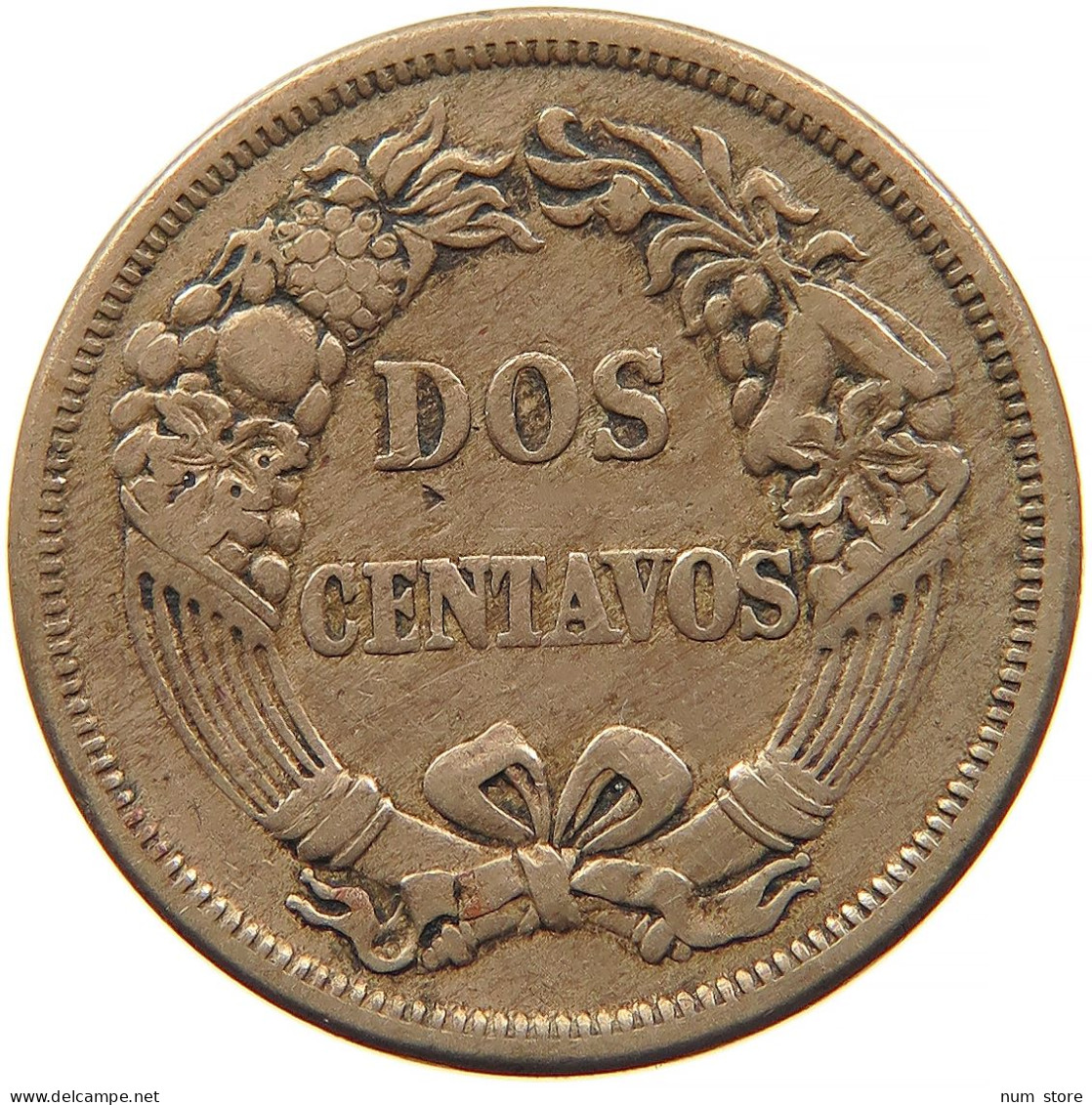 PERU 2 CENTAVOS 1863 #s084 0327 - Peru