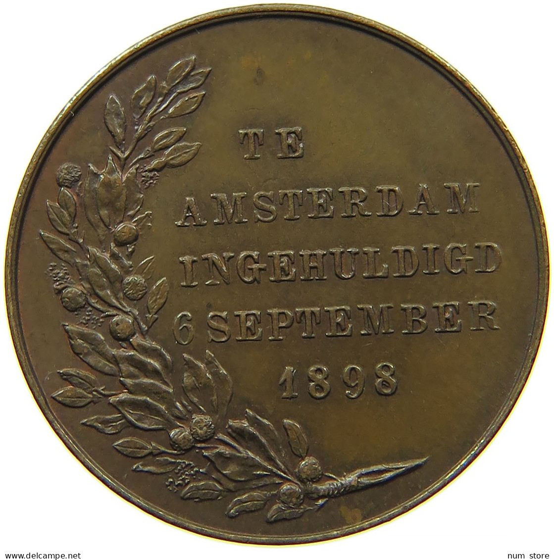 NETHERLANDS MEDAL 1898 Wilhelmina I. 1890-1948 #s086 0189 - Ohne Zuordnung