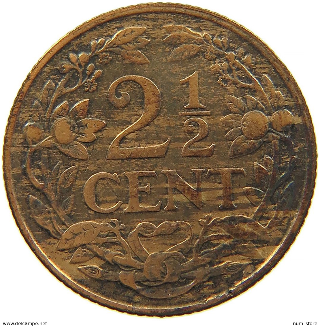 NETHERLANDS 2 1/2 CENTS 1918 #s086 0185 - 2.5 Centavos