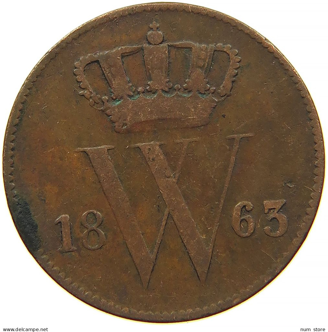 NETHERLANDS 1 CENT 1863 #s084 0435 - 1849-1890: Willem III.