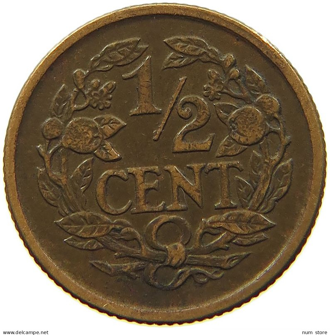 NETHERALNDS 1/2 CENT 1936 #s084 0101 - 0.5 Centavos