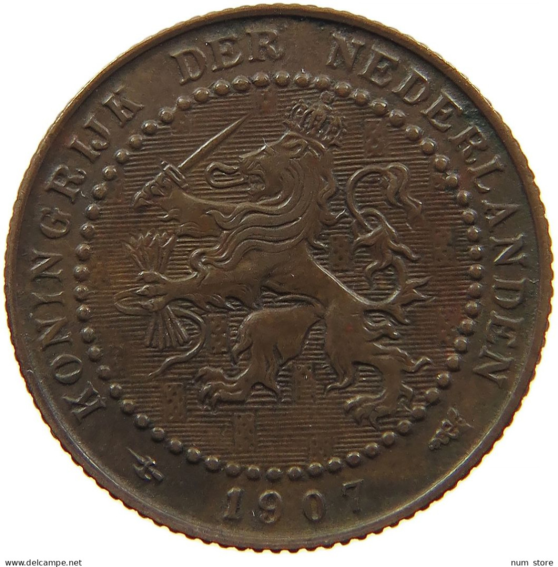 NETHERLANDS 1 CENT 1907 #s083 0617 - 1 Centavos