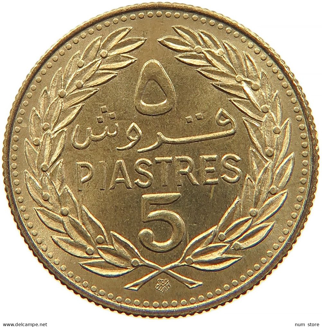 LEBANON 5 PIASTRES 1972 #s088 0527 - Libano