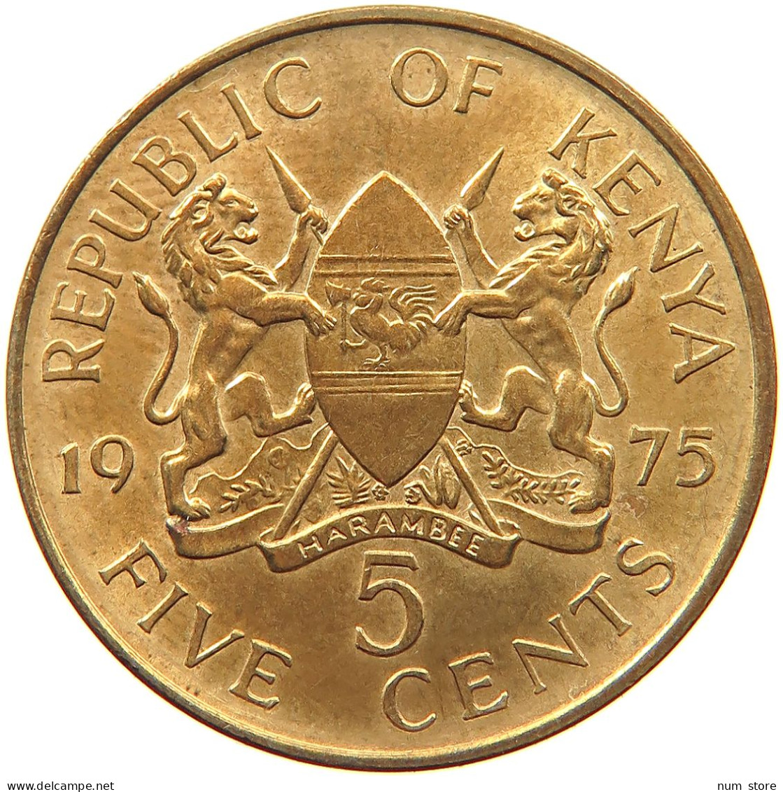KENYA 5 CENTS 1975 #s081 0003 - Kenia