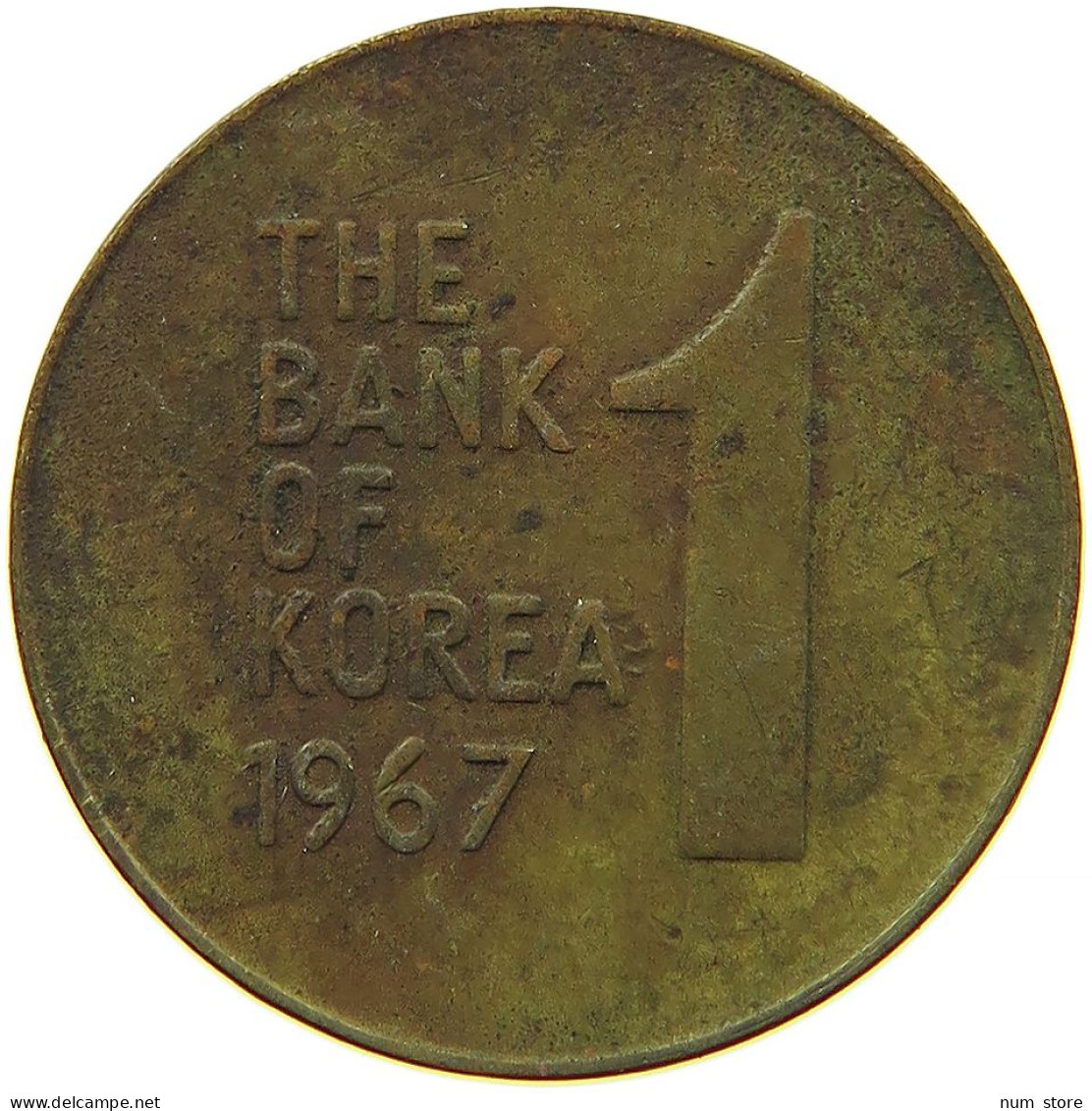 KOREA 1 WON 1967 #s088 0497 - Korea, South