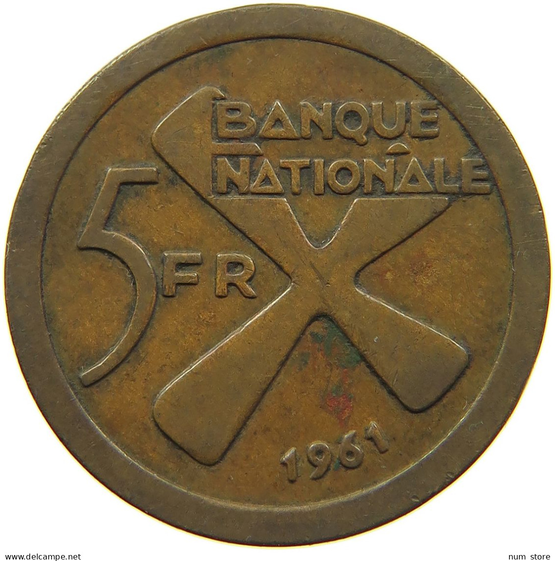 KATANGA 5 FRANCS 1961 #s085 0373 - Katanga