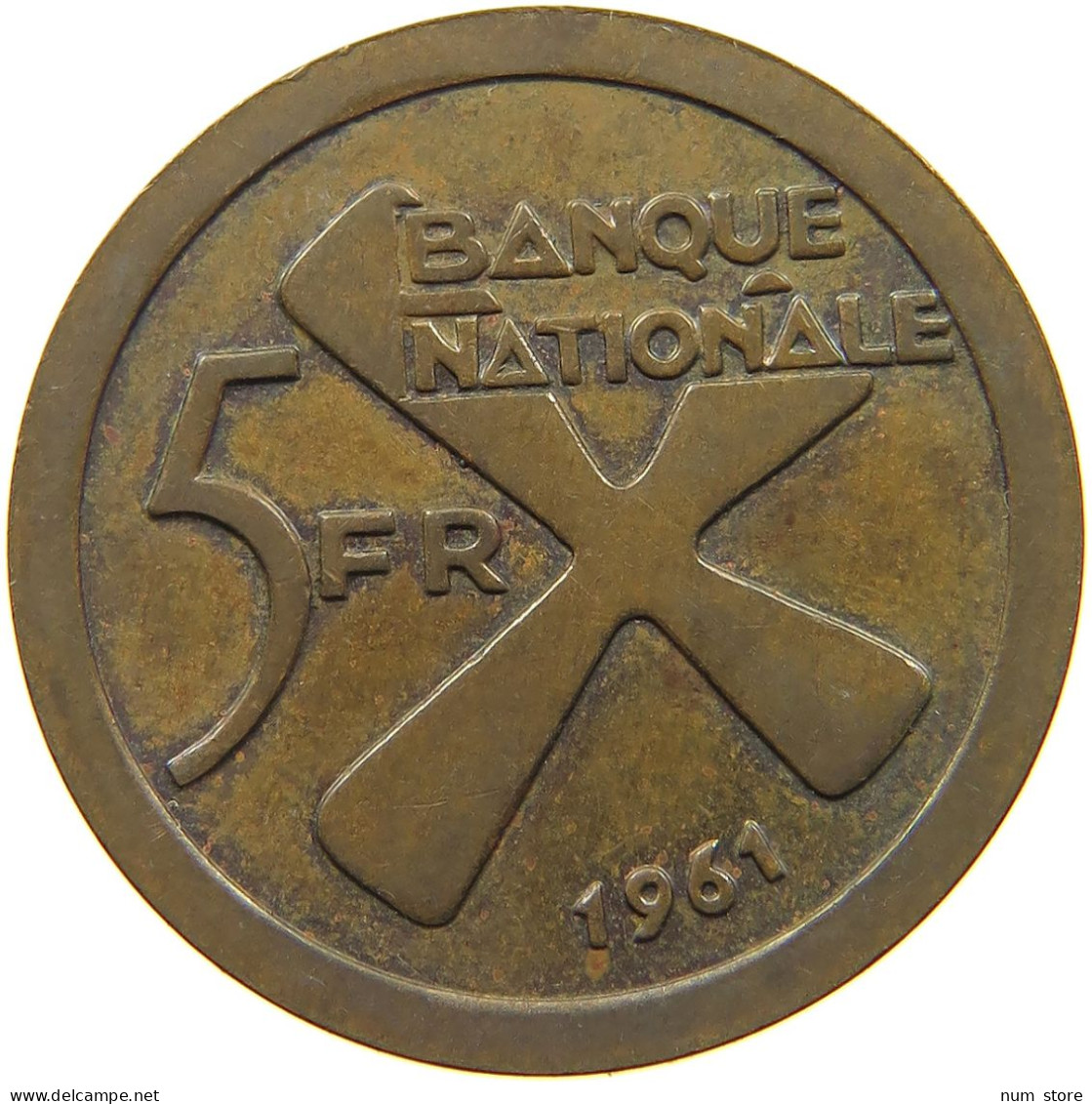 KATANGA 5 FRANCS 1961 #s085 0329 - Katanga