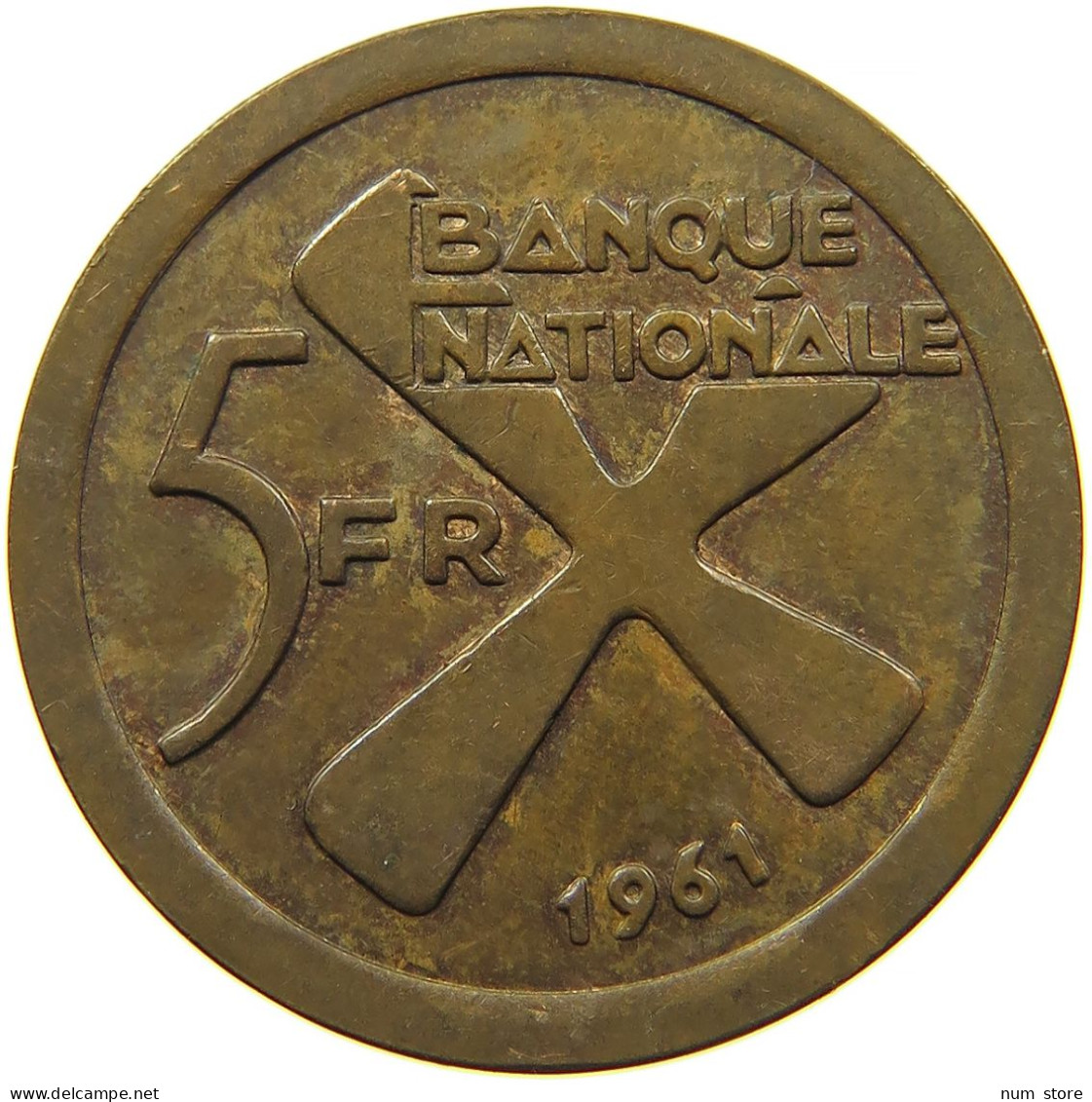 KATANGA 5 FRANCS 1961 #s085 0333 - Katanga