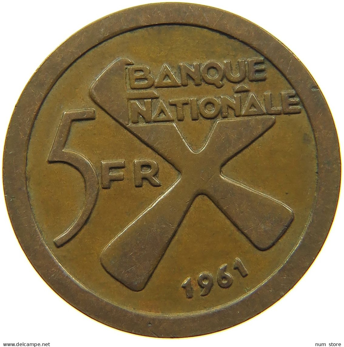 KATANGA 5 FRANCS 1961 #s085 0327 - Katanga