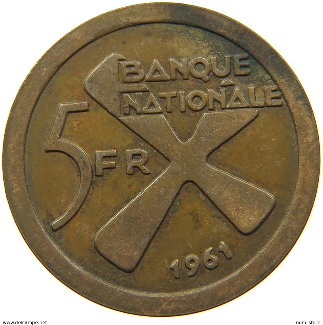 KATANGA 5 FRANCS 1961 #s085 0331 - Katanga