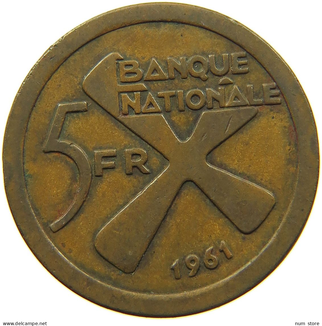 KATANGA 5 FRANCS 1961 #s085 0315 - Katanga