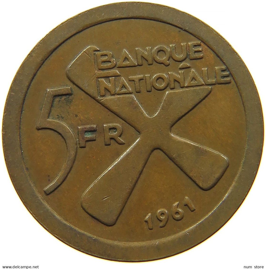 KATANGA 5 FRANCS 1961 #s085 0325 - Katanga