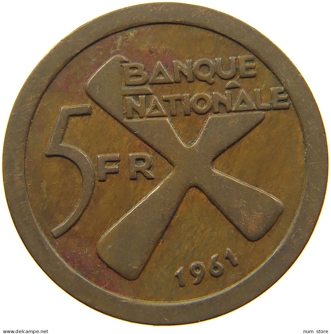 KATANGA 5 FRANCS 1961 #s085 0311 - Katanga