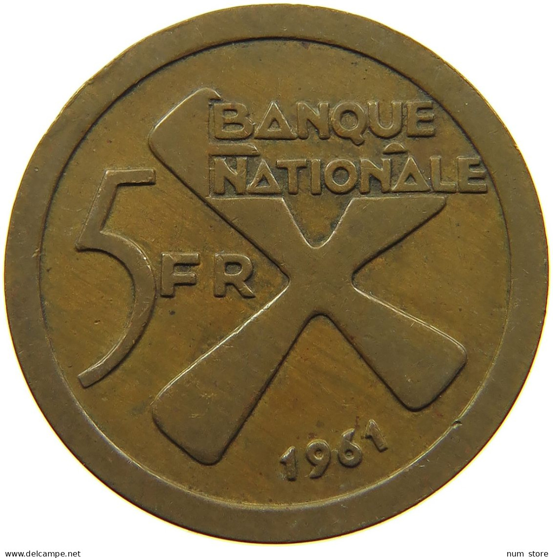 KATANGA 5 FRANCS 1961 #s085 0321 - Katanga