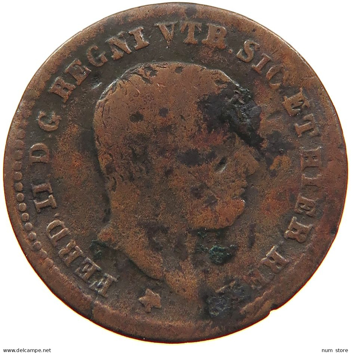 ITALY STATES NAPLES SICILY 1/2 TORNESE 1835 #s081 0561 - Nápoles & Sicile