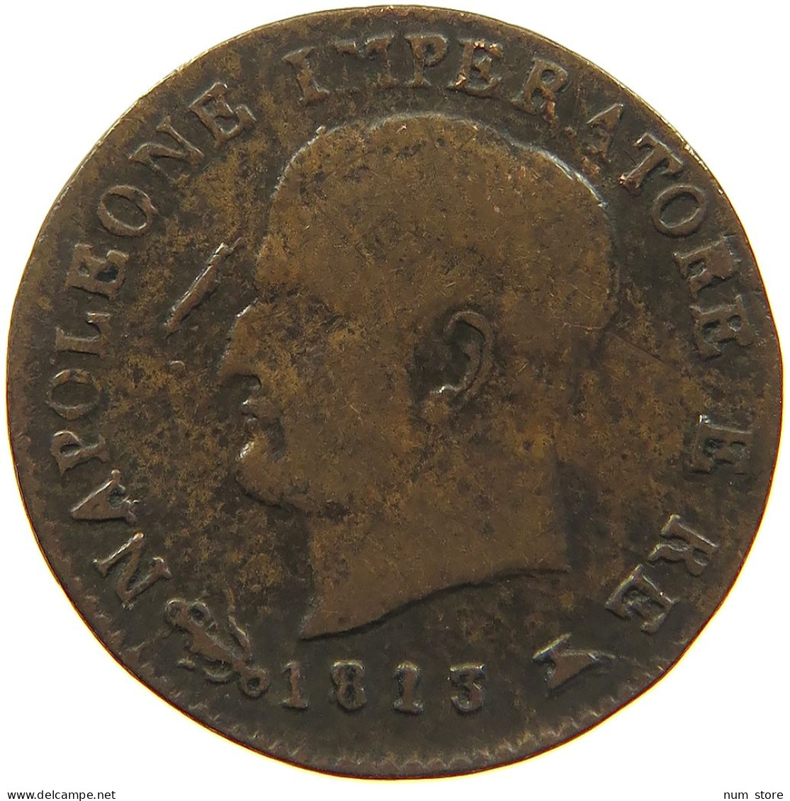 ITALY STATES CENTESIMO 1813 V NAPOLEON I. #s081 0597 - Napoleonic