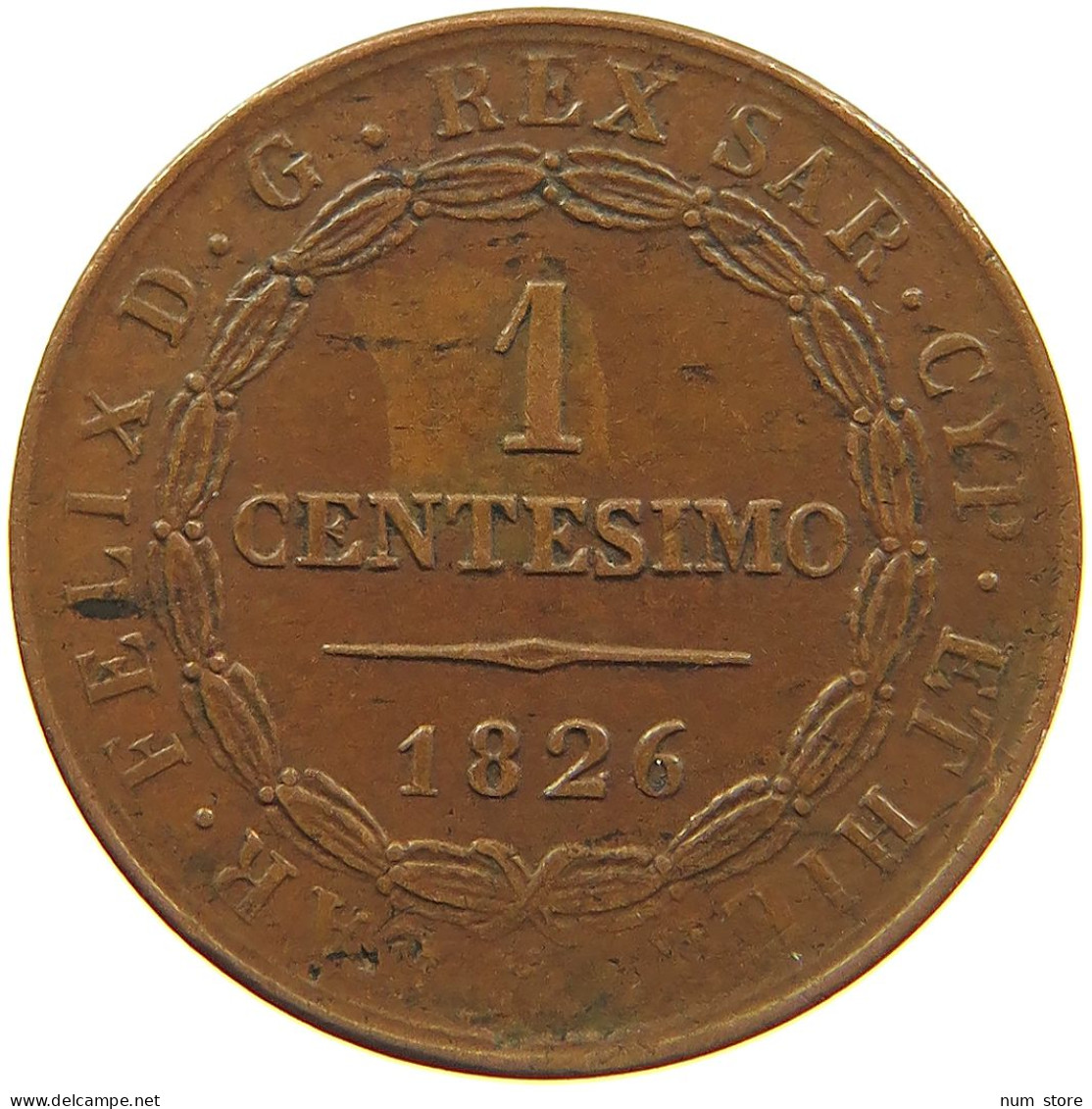 ITALY STATES CENTESIMO 1826 SARDINIA #s081 0581 - Italian Piedmont-Sardinia-Savoie