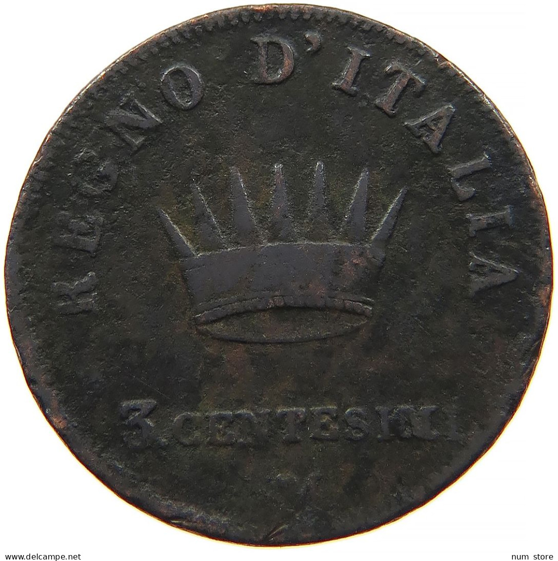 ITALY STATES 3 CENTESIMI 1810 V NAPOLEON I. #s084 0355 - Napoleonische