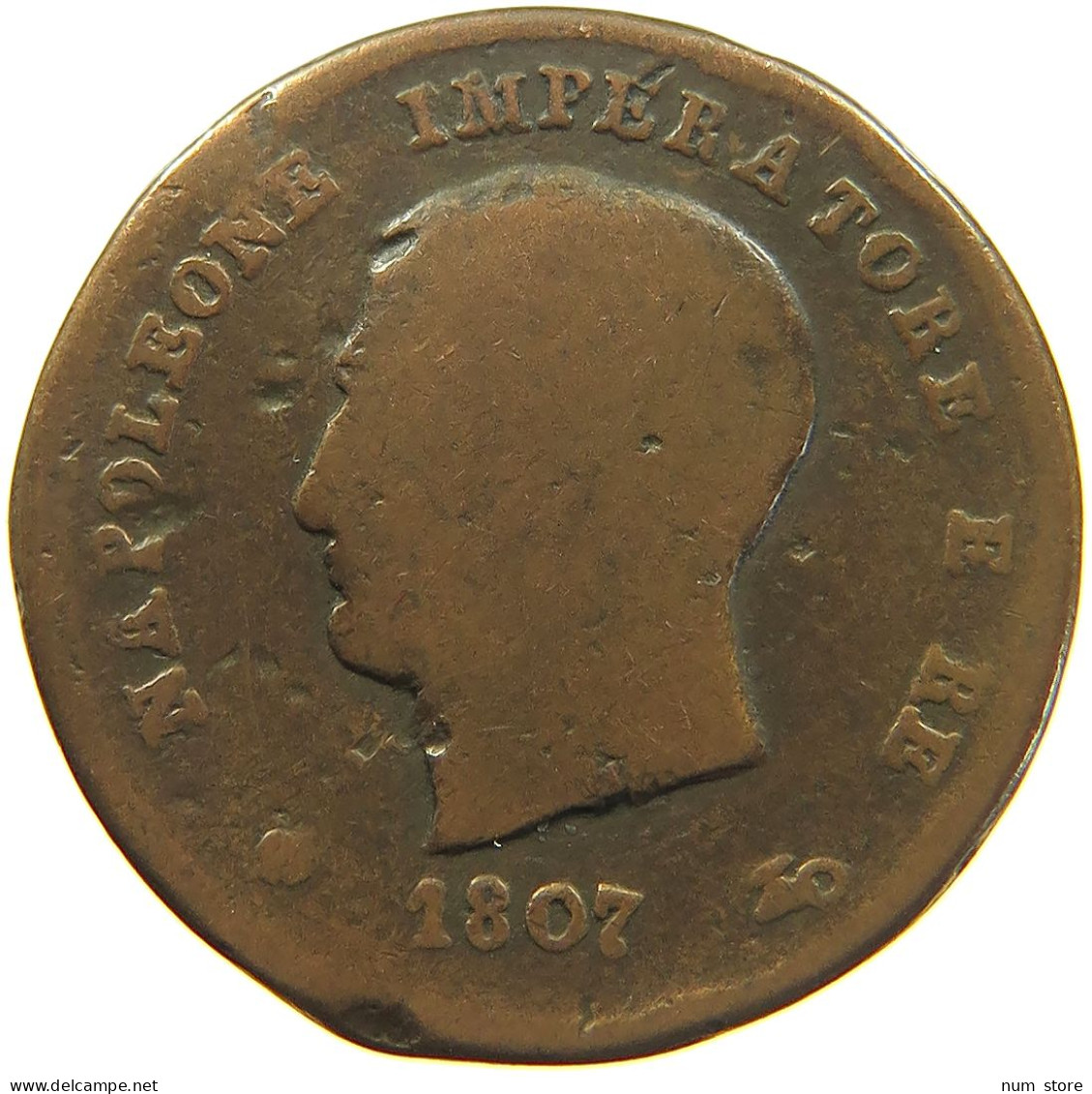 ITALY STATES 3 CENTESIMI 1807 M NAPOLEON I. #s081 0681 - Napoléonniennes