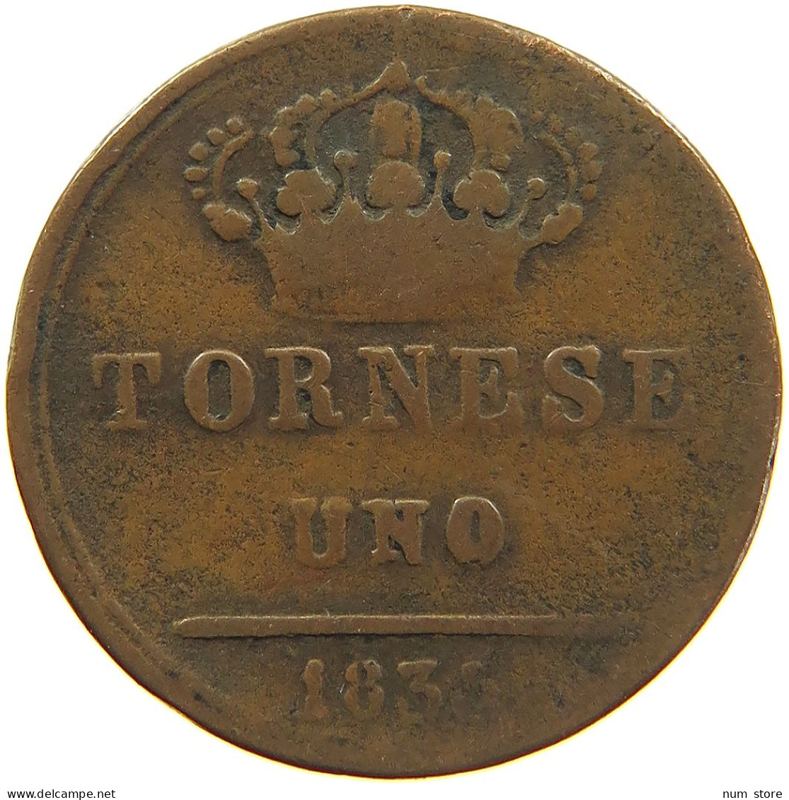 ITALY STATES 2 TORNESE 1835 TWO SICILIES #s081 0585 - Zwei Sizilien