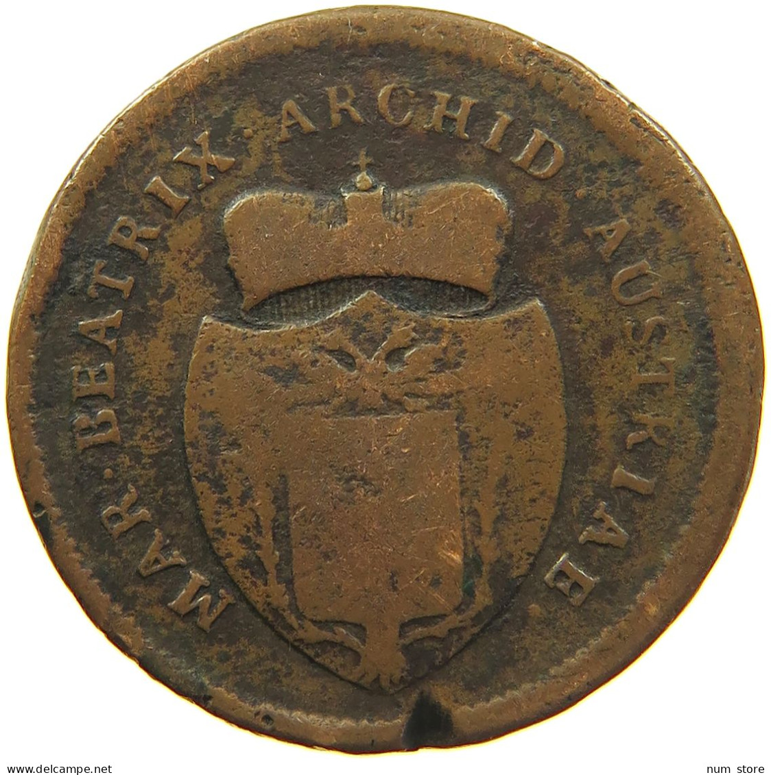 ITALY STATES 2 SOLDI 1792 MASSA CARRARA Maria Beatrice D'Este (1790-1796) #s081 0691 - Andere & Zonder Classificatie
