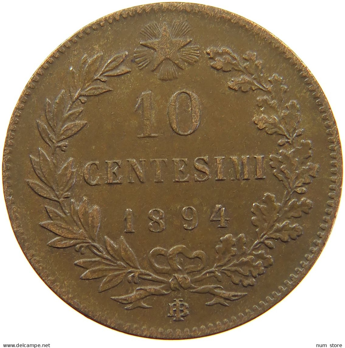 ITALY 10 CENTESIMI 1894 BI #s085 0131 - 1878-1900 : Umberto I