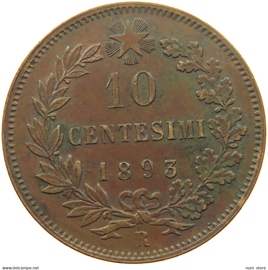 ITALY 10 CENTESIMI 1893 R #s082 0029 - 1878-1900 : Umberto I.