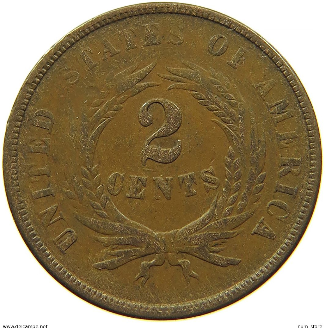 UNITED STATES OF AMERICA 2 CENTS 1865 #s086 0195 - 2, 3 & 20 Cent