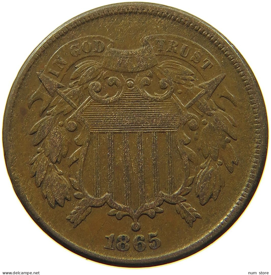 UNITED STATES OF AMERICA 2 CENTS 1865 #s086 0195 - 2, 3 & 20 Cent