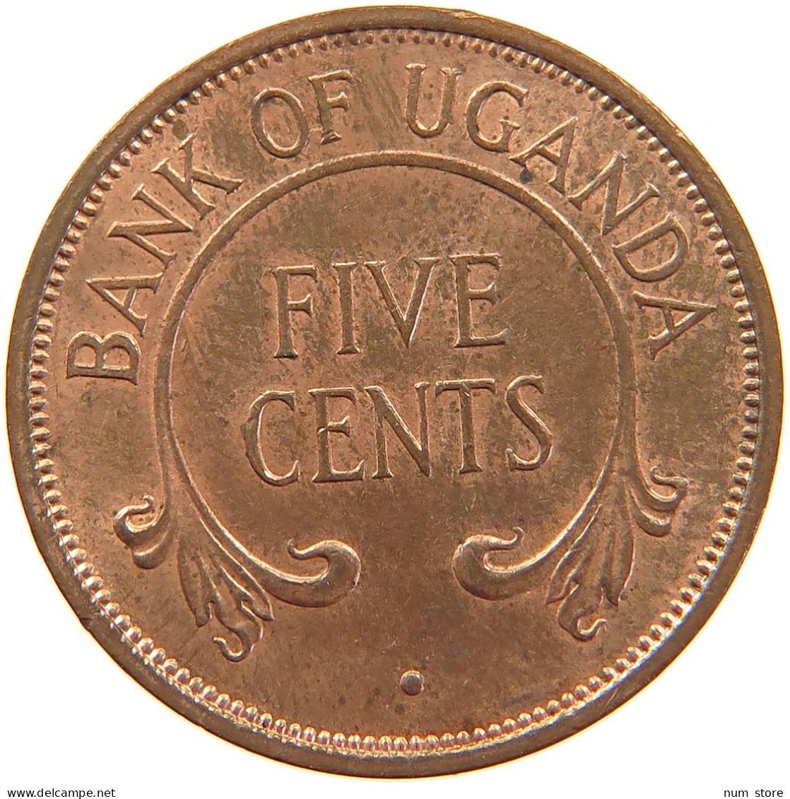 UGANDA 5 CENTS 1966 TOP #s083 0363 - Uganda