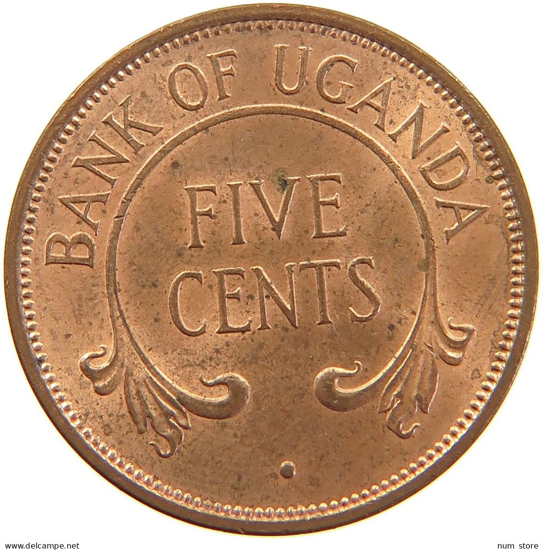 UGANDA 5 CENTS 1966 TOP #s083 0361 - Uganda
