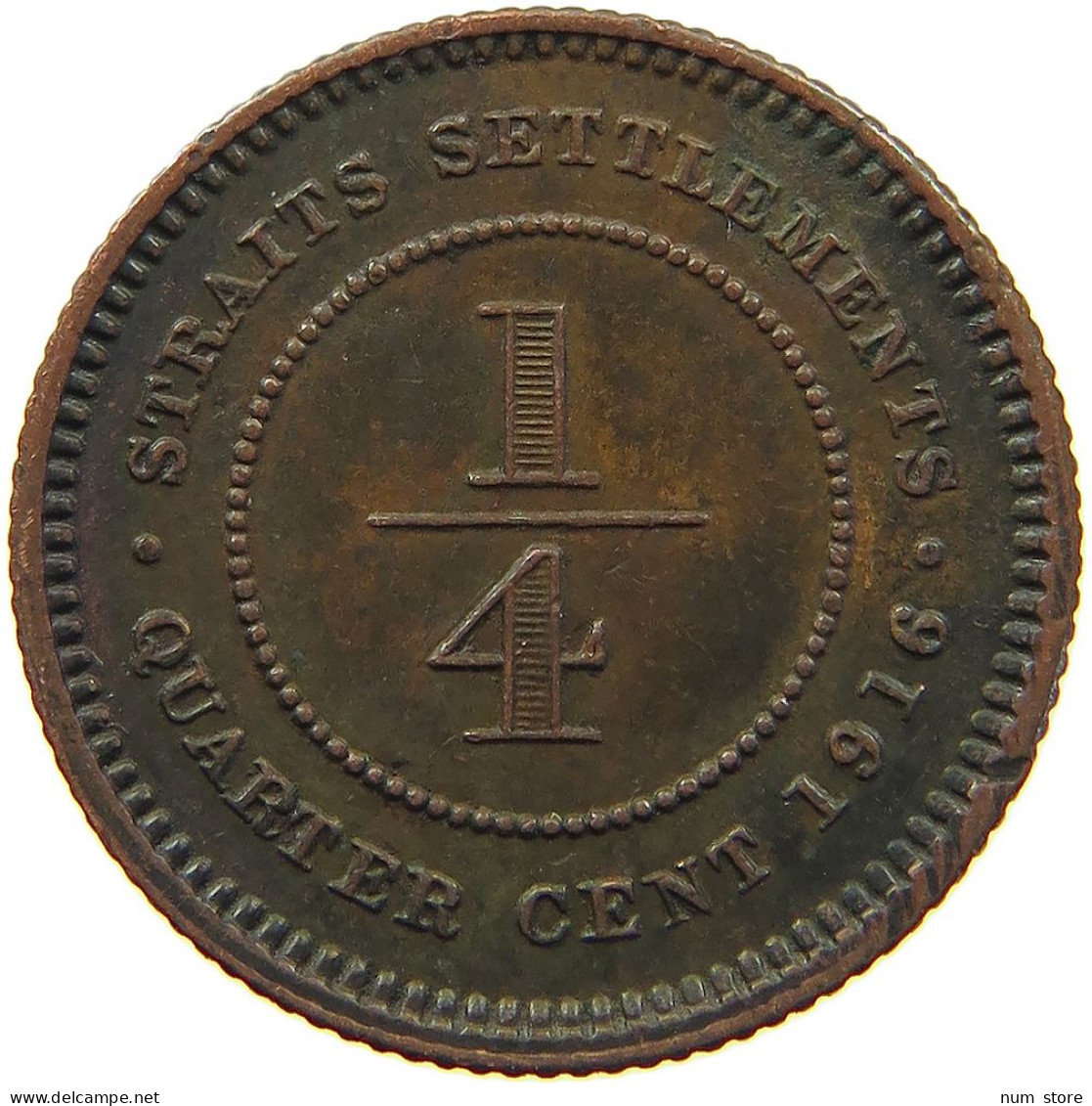 STRAITS SETTLEMENTS 1/4 CENT 1916 #s083 0657 - Colonies