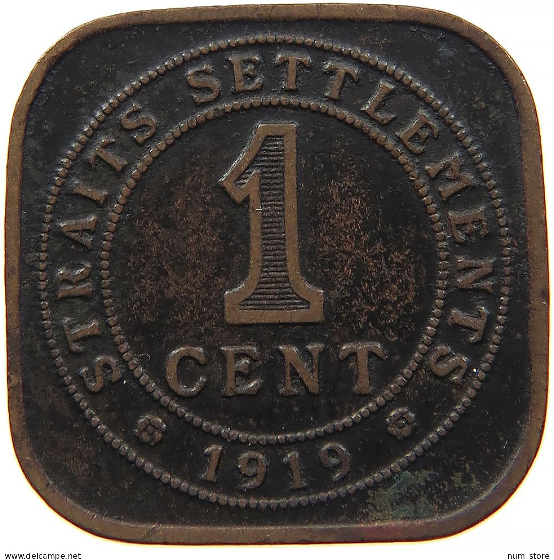 STRAITS SETTLEMENTS 1 CENT 1919 #s084 0385 - Kolonies